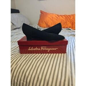 Salvatore Ferragamo Heels Black Size 9 1/2 With Box